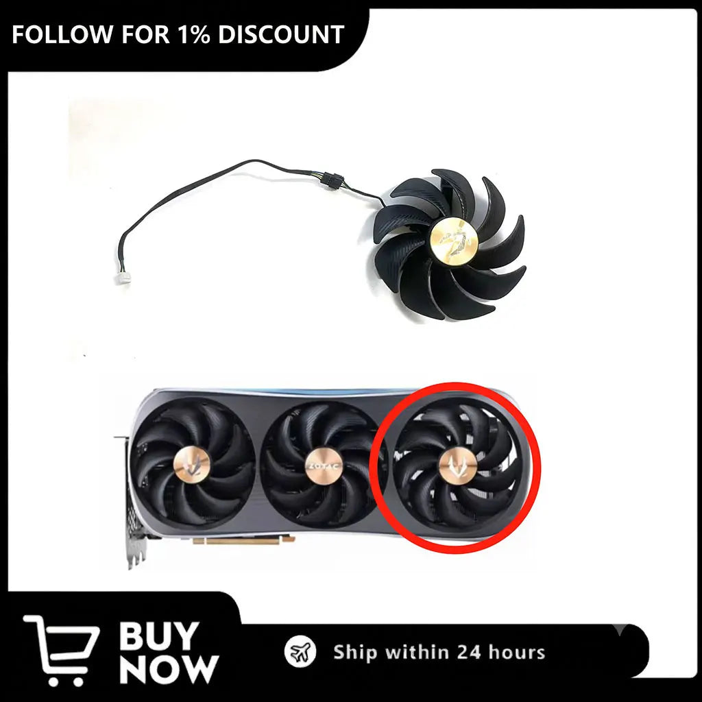 Zotac RTX 4090 AMP Extreme AIRO GPU Fan 105MM 4PIN GAH3B2H