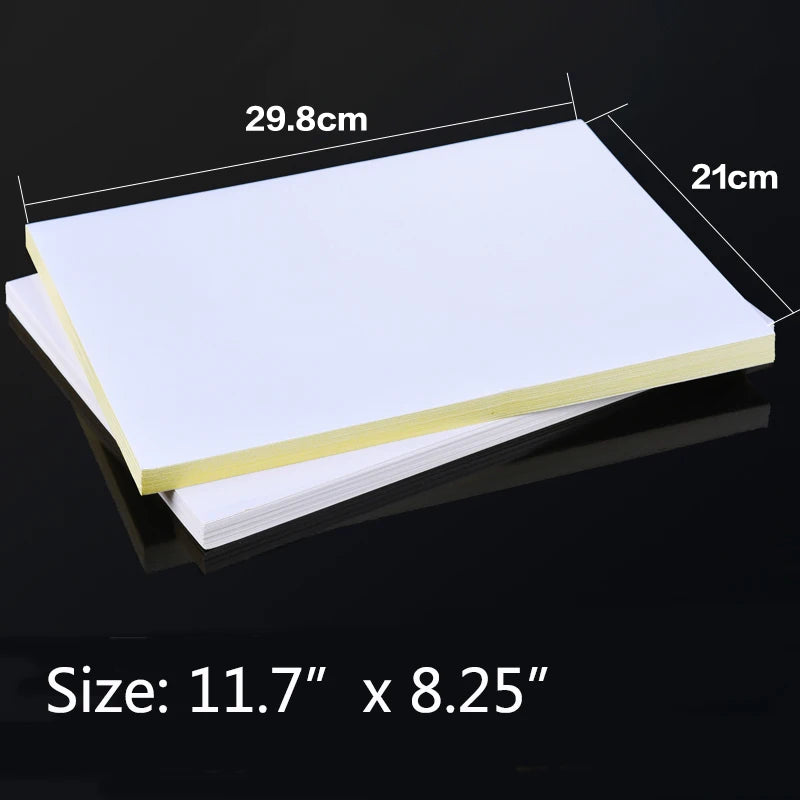 50 Sheets A4 White Matte Self-Adhesive Sticker Label Paper