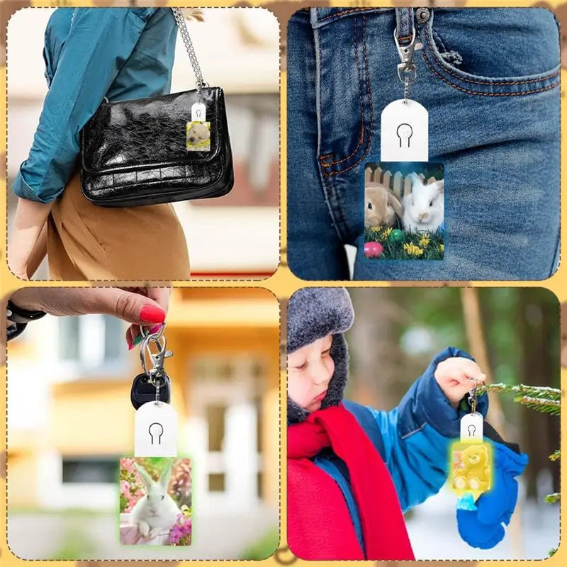 6-Pack LED Acrylic Sublimation Blank Keychains | Light-Up