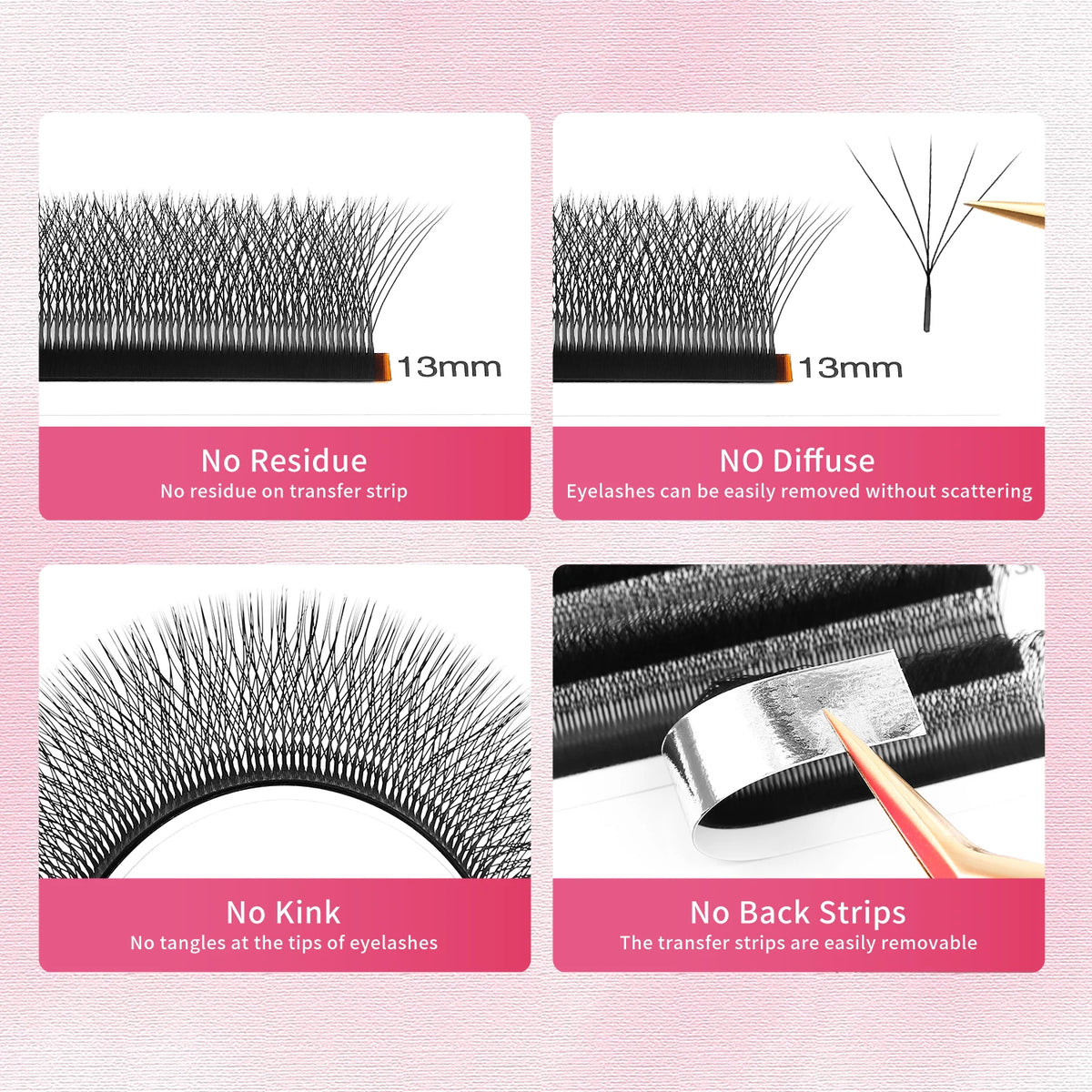 XIUSUZAKI 5D W Shape Premade Fan Lash Extensions – Black Brown
