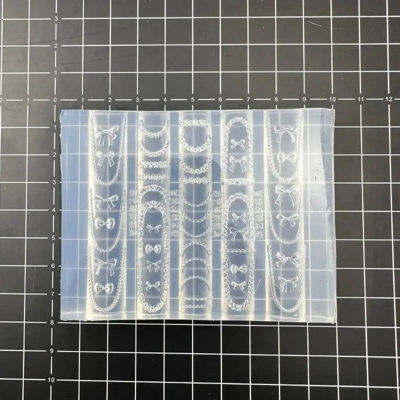 3D Silicone Nail Mold – Flower Bowknot Star Chain DIY Art