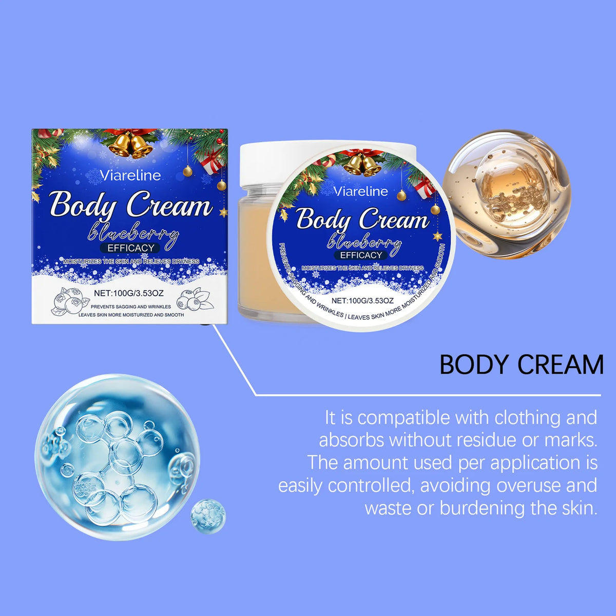 VIBE Blueberry Body Cream – 24Hr Deep Hydration & Soft Skin