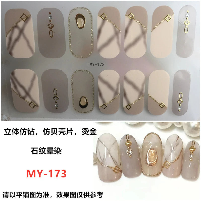 Summer Nail Art Stickers – 14-Tip Full Cover Gel Film Decals