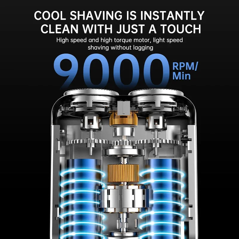 XMSJ Electric Dual Blade Smart Shaver – Digital Display, Type-C