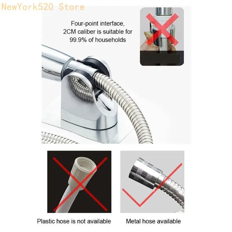No-Drill Adjustable Shower Head Holder – Adhesive Wall Bracket