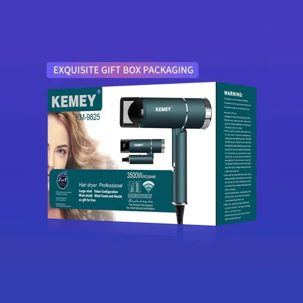 Kemei KM-9825 Foldable Negative Ion Hair Dryer 1000W