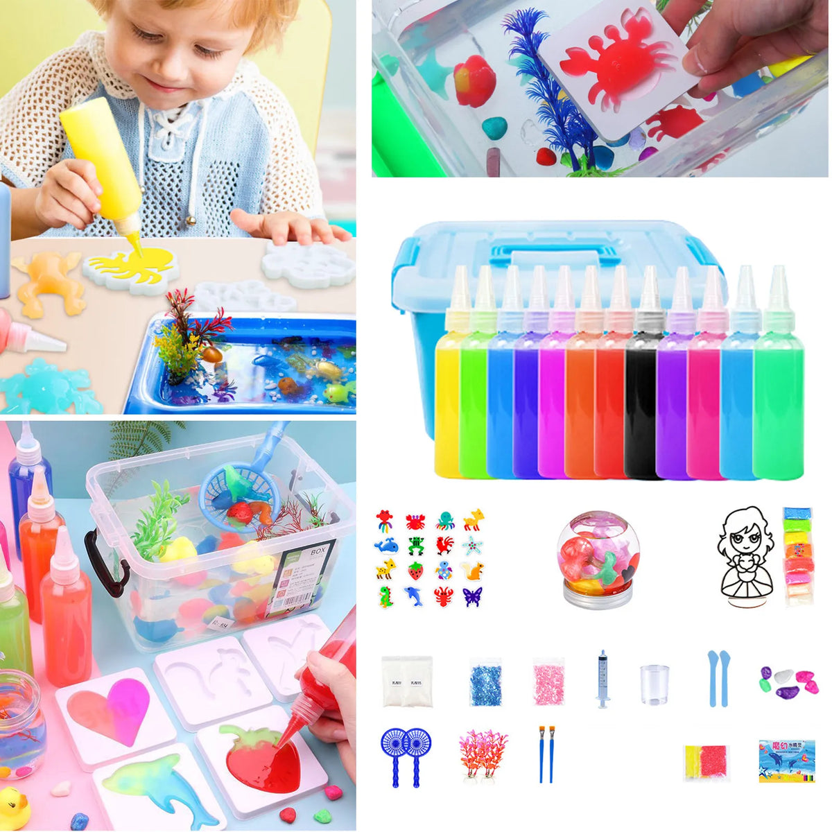 3D DIY Aqua Fairy Ocean Gel Toy Set – Kids Craft Kit