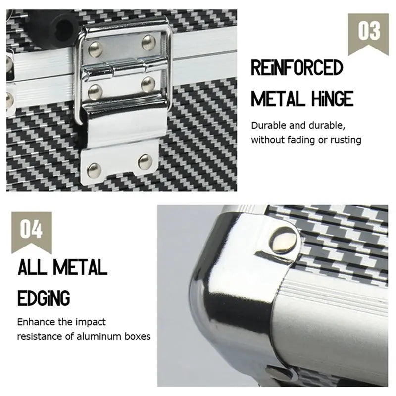 Aluminum Carbon Fiber Hard Tool Case – Portable Equipment Box