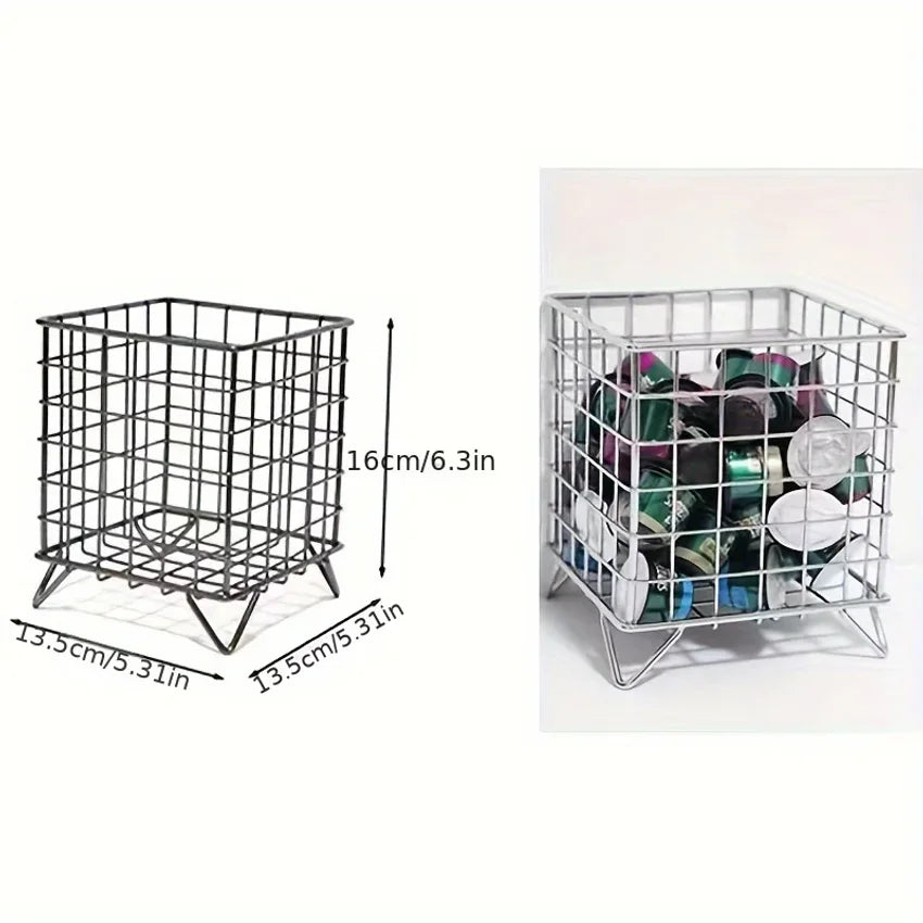 Metal Desk Storage Basket – Multi-Use Office Shelf Organizer