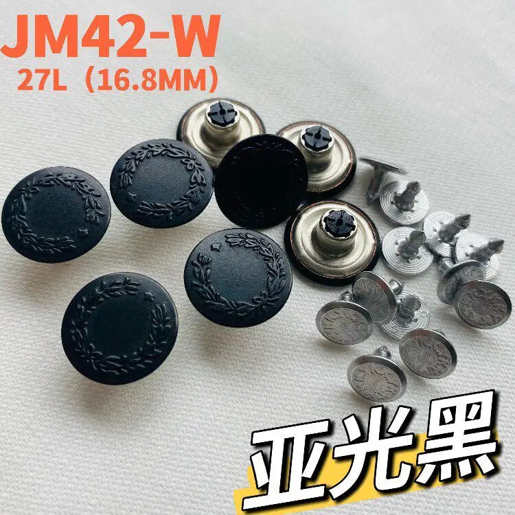 YKK JM42 Nickel-Free Metal Denim Buttons – Copper Wheat Ear Design