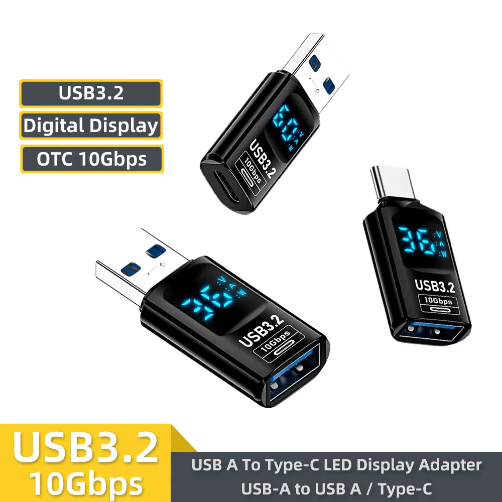 USB 3.2 Digital Display Adapter 10Gbps USB-A to USB-C Converter