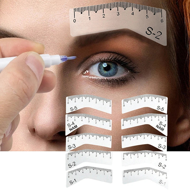 5-Pair Microblading Eyebrow Stencil Stickers – Brow Guide Kit