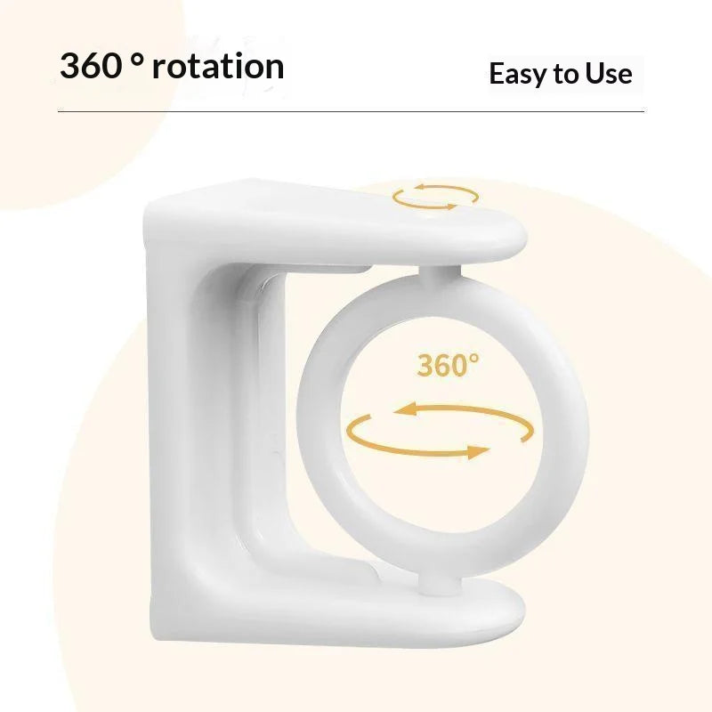 Punch-Free Self-Adhesive Curtain Rod Bracket 360° Swivel
