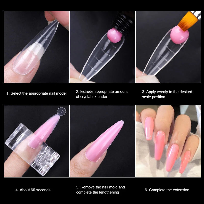 120-Piece Gel Nail Extension Molds – Full Cover Manicure Kit