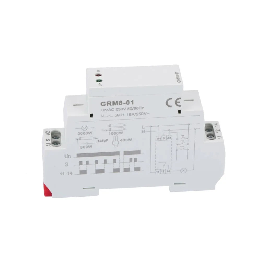 GRM8-01 Impulse Memory Relay AC 230V DIN Rail Mount SPDT