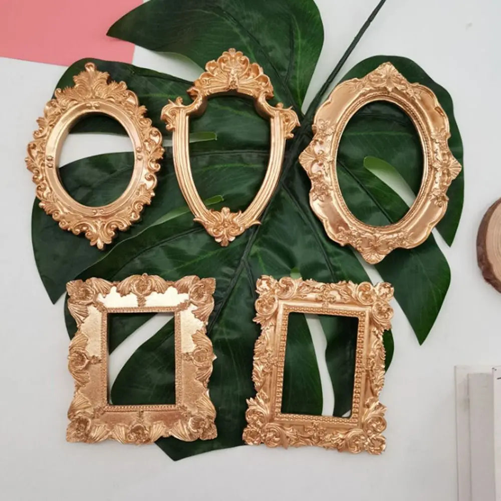 Vintage Golden Victorian Mini Photo Frames – Resin Decor