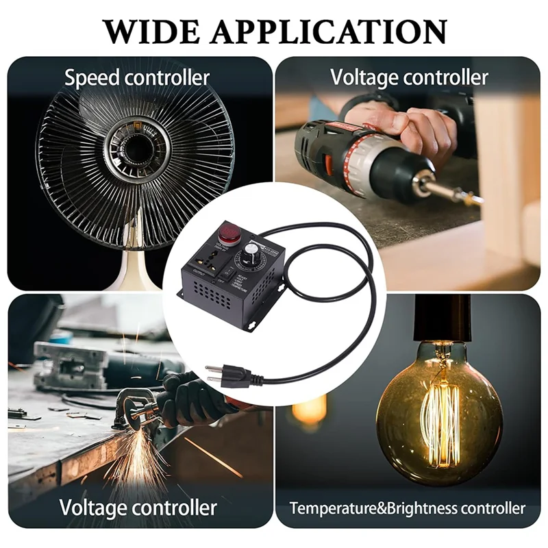 AC Motor Speed Controller 120V SCR Variable Fan Speed Regulator