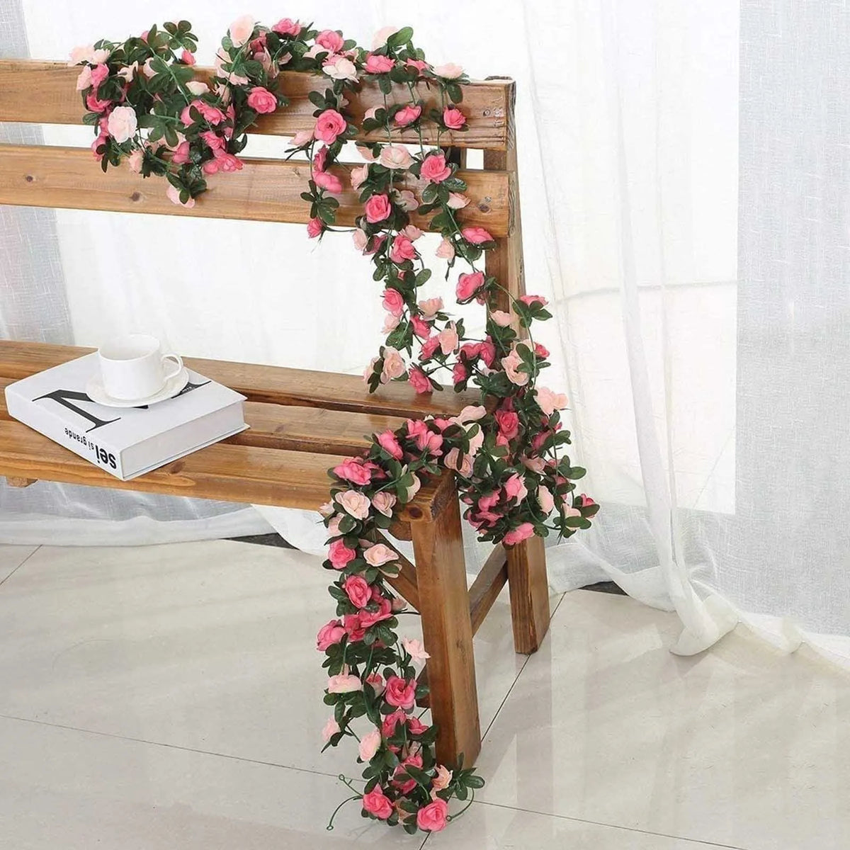 2.5m Artificial Rose Vine Garland for Wedding & Home Decor