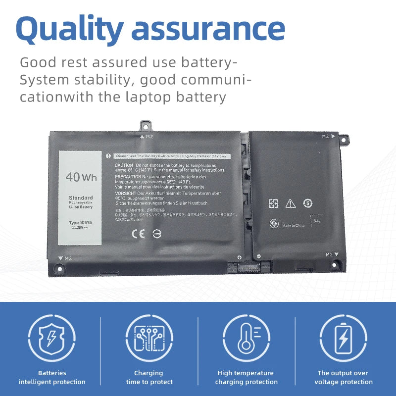 SUOZHAN JK6Y6 Dell Battery Latitude 3410 3510 Vostro 11.25V 40Wh