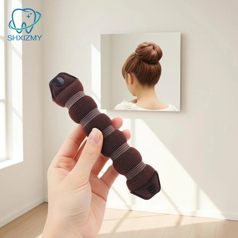Magic Hair Bun Maker Donut Sponge Tool – Black & Brown