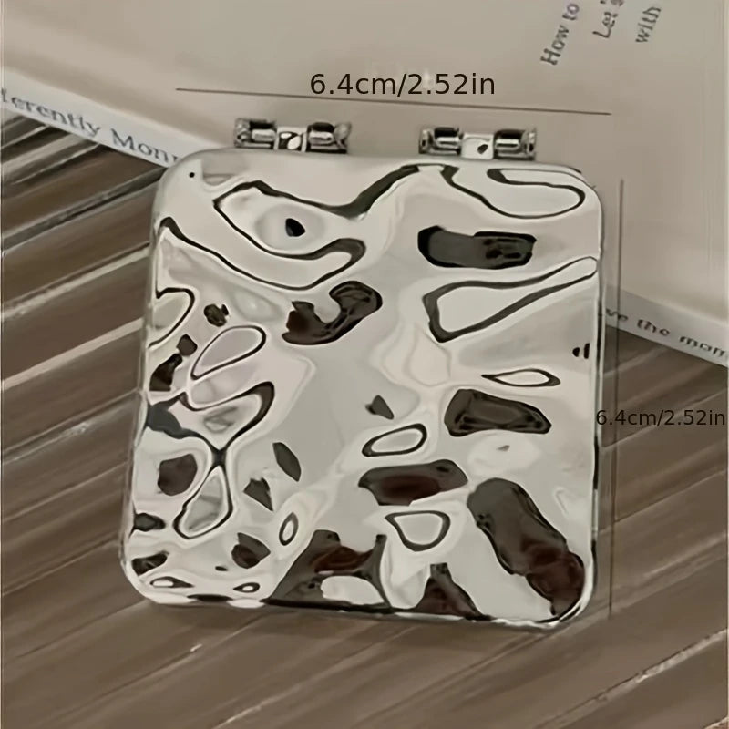 Liquid Metal Foldable Compact Mirror – Double-Sided HD Pocket Mirror