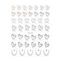 3D Heart Nail Art Stickers – Gold Silver Love Decals DIY
