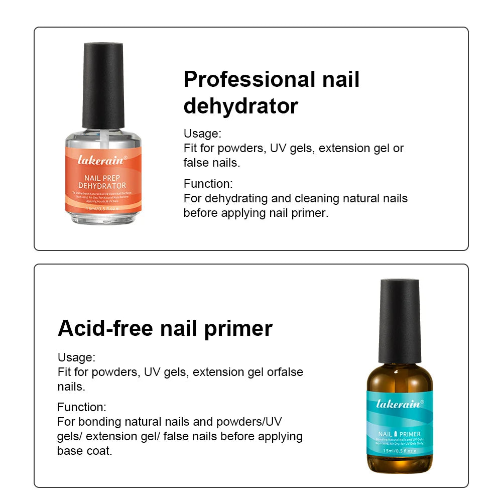 2-Pack Nail Primer & Prep Dehydrator for Gel Manicure 15ml
