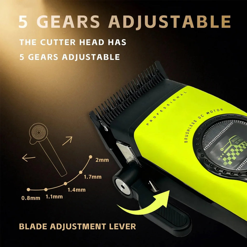 Kemei KM-1593 Brushless Hair Clipper – 5-Speed, DLC Blades