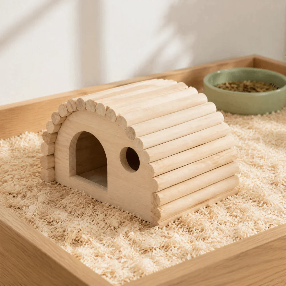 Arch Handcrafted Wooden Hamster House – Small Pet Hideout