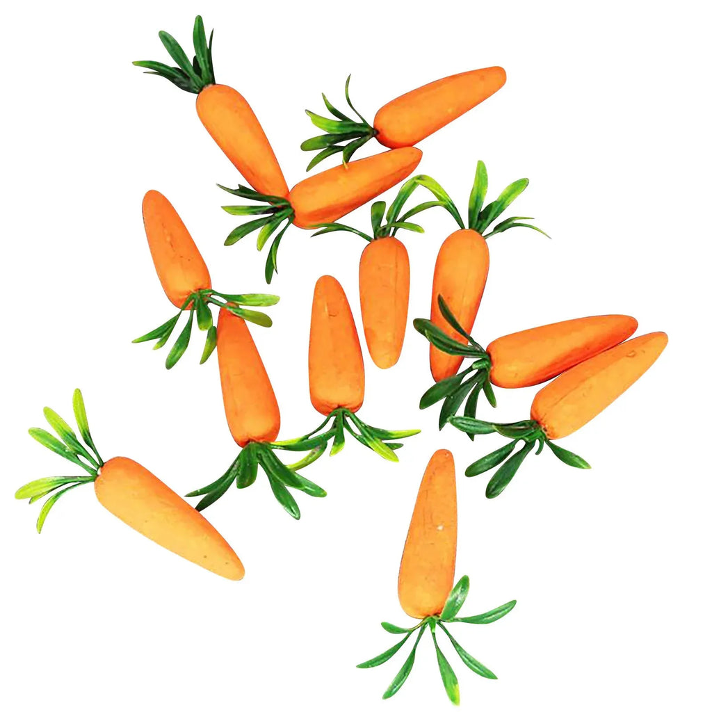 12-Pack Artificial Foam Carrots Easter Party Décor Ornaments