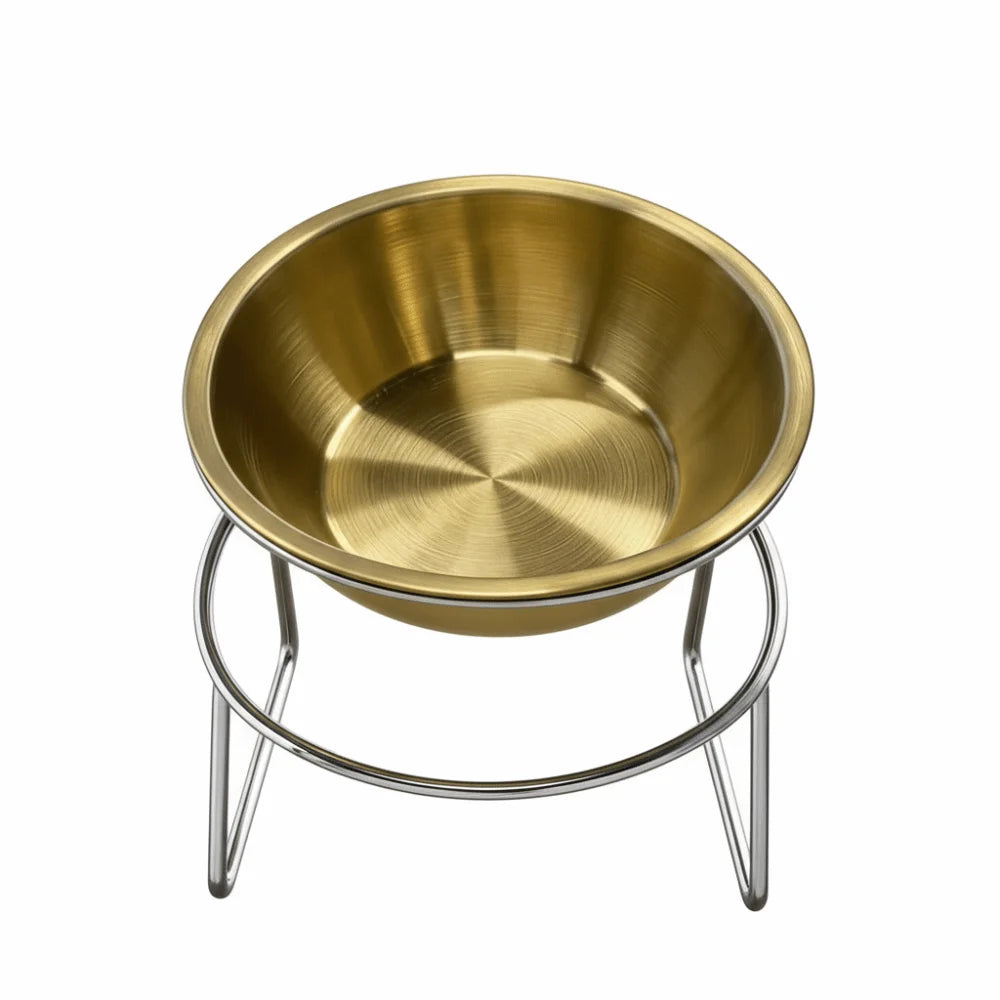 Elevated 15° Tilted 304 Stainless Steel Cat & Dog Bowl