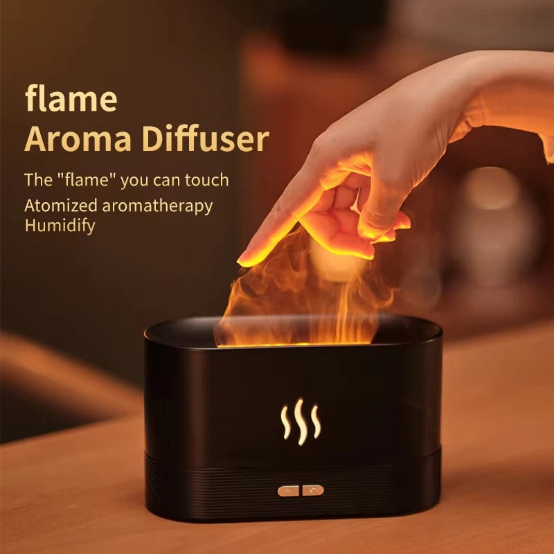 Vissko 180ml Flame Aroma Diffuser Ultrasonic Cool Mist Humidifier