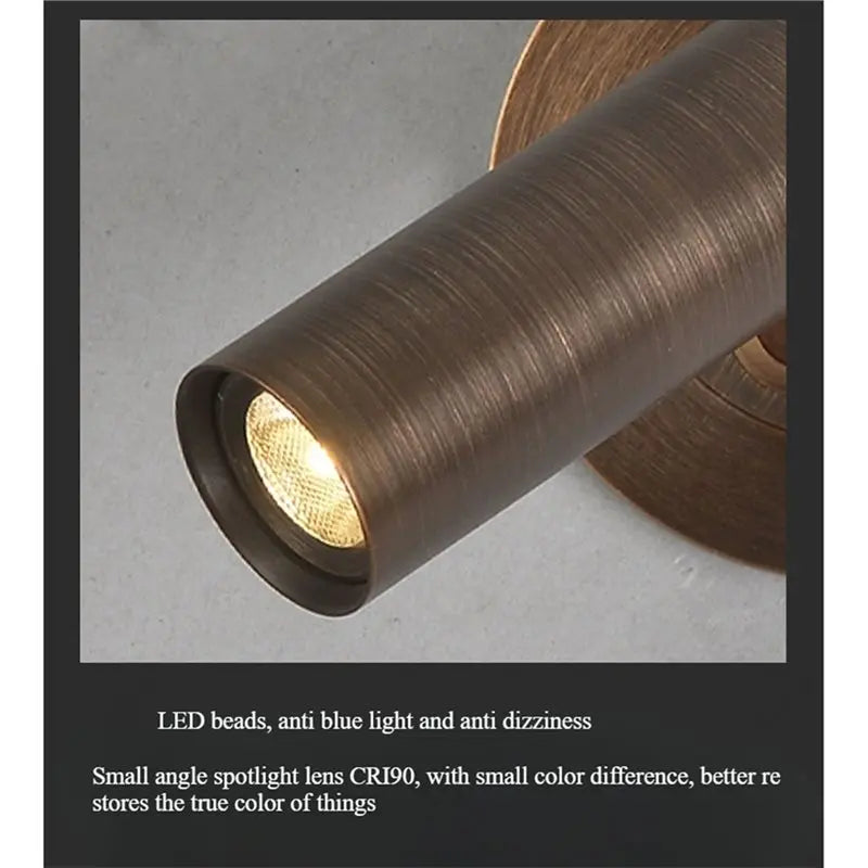 LED Embedded Wall Reading Lamp – Adjustable Angle Bedside Light