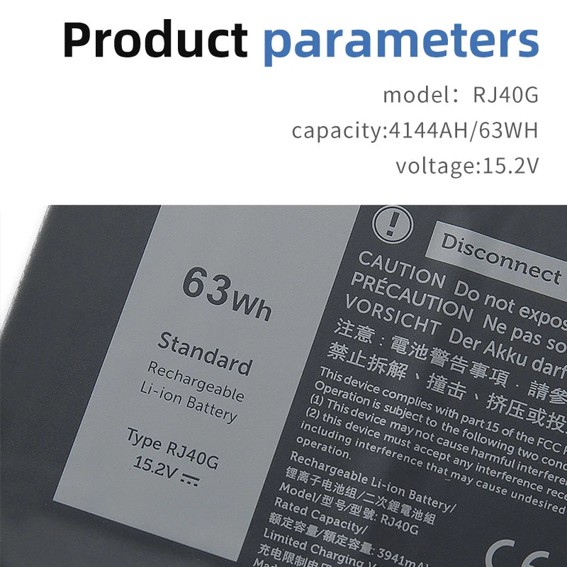 SUOZHAN 15.2V 63Wh RJ40G Battery – Dell Latitude 5420 5520