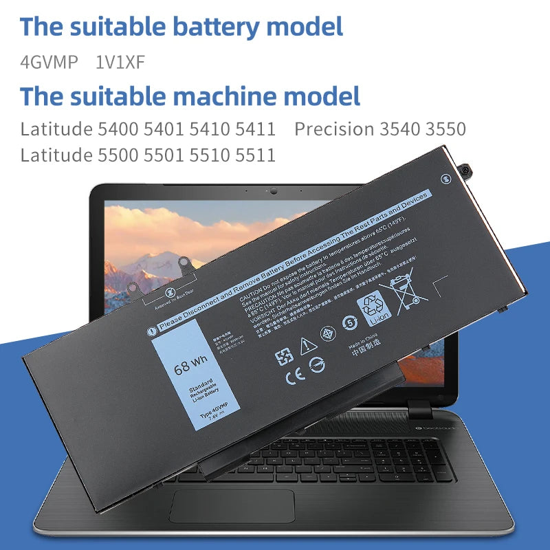 SUOZHAN 4GVMP 7.6V 68Wh Battery – Dell Latitude 5400 5500