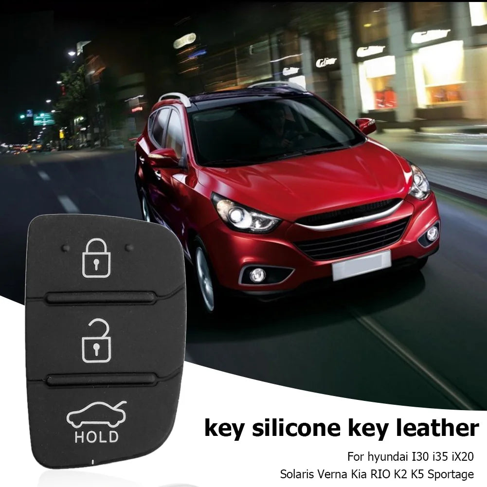 3-Button Flip Car Key Shell Silicone Pad for Kia & Hyundai