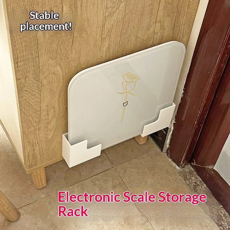Self-Adhesive Scale Wall Mount Holder – Space-Saving White