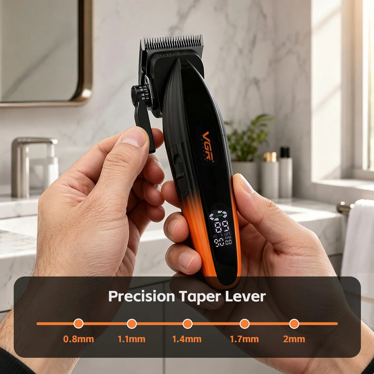 VGR V-889C Cordless Hair Clipper 9000 RPM – Professional Trimmer