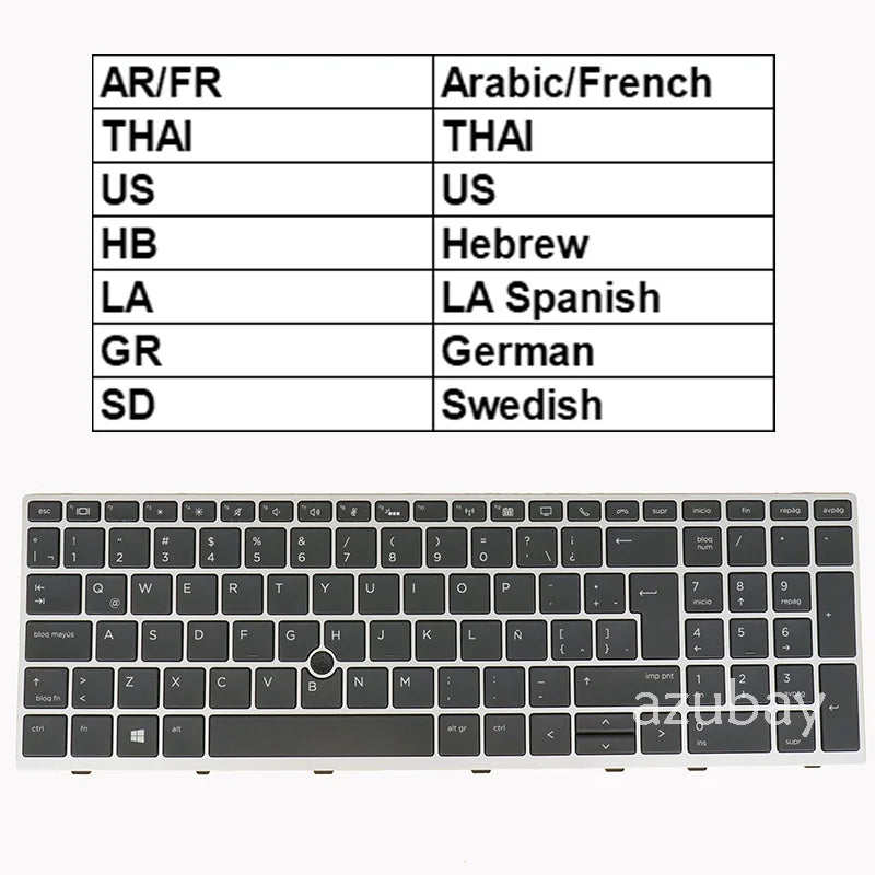 HP EliteBook 850 G5 G6 Replacement Keyboard – Multi-Layout