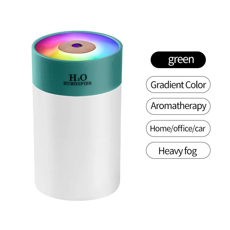 USB Mini Humidifier 260ml with 7-Color Night Light – Desk & Car