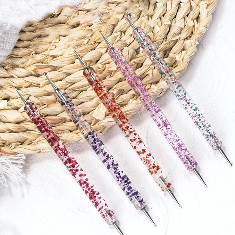 5-Piece UV Gel Nail Art Brush & Dotting Pen DIY Set