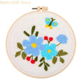 Flower Punch Needle Embroidery Set – Hoop, Yarn & Pattern