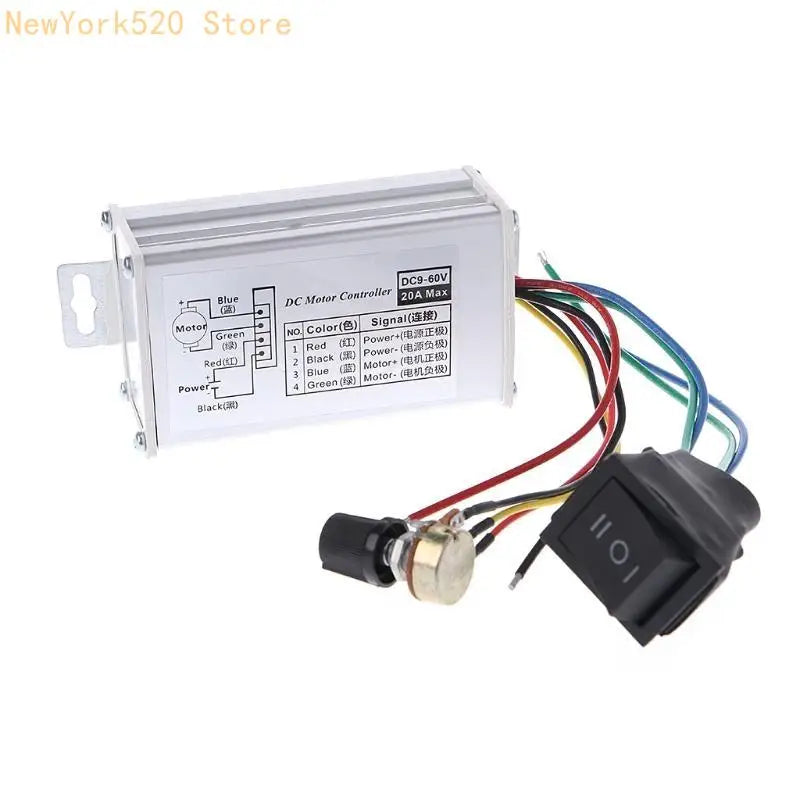 12V–48V PWM DC Motor Speed Controller with SoftStart & Reverse