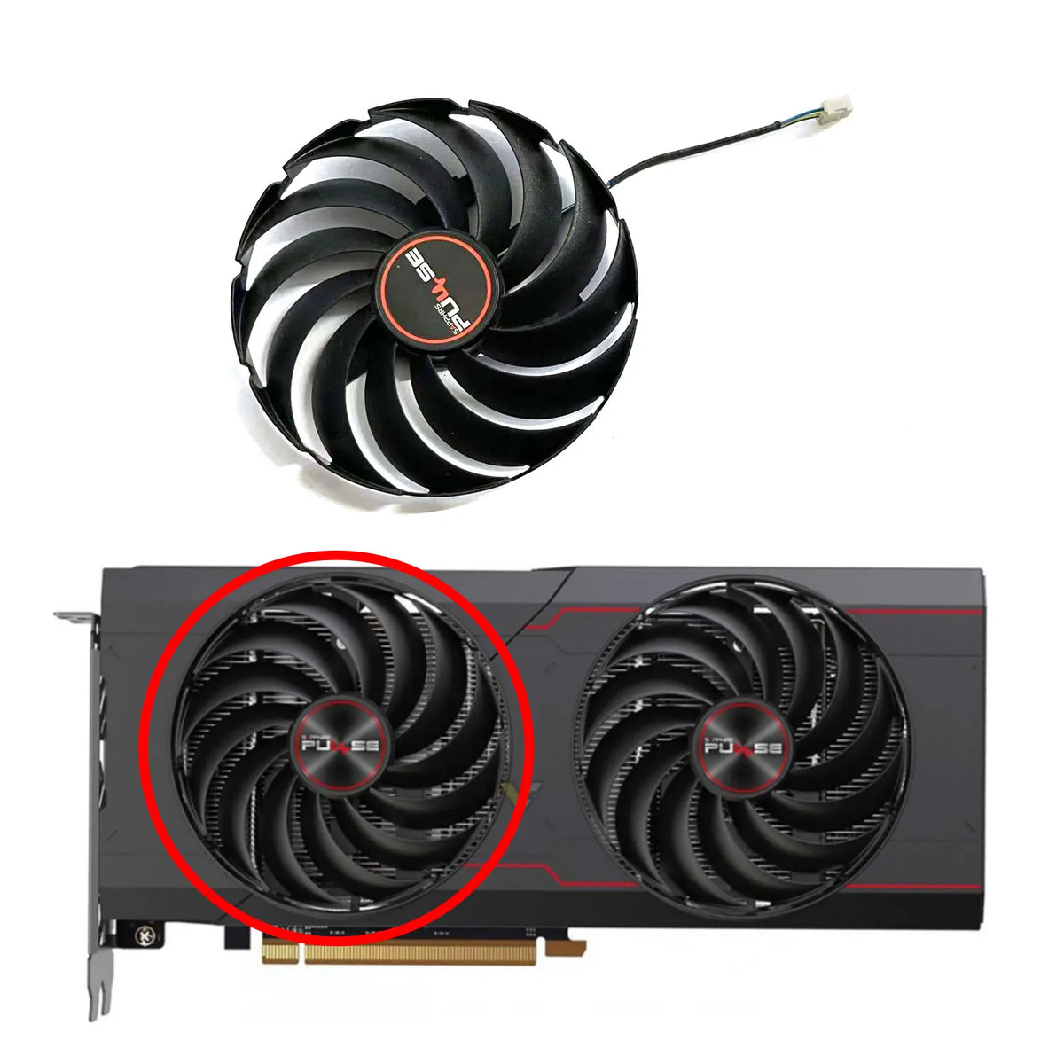 SAPPHIRE RX 6700 XT PULSE OC GPU Replacement Fan 95MM 4-Pin