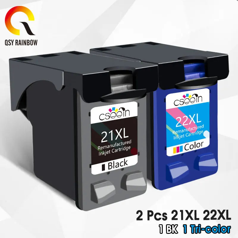 HP 21 22 XL Remanufactured Ink Cartridge Set – Black & Color