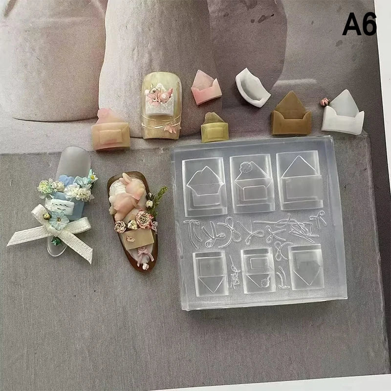 3D Magnolia Silicone Nail Art Mold – DIY Floral Carving Template