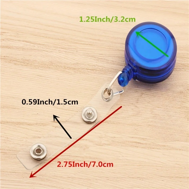 2-Pack Retractable Badge Holder Reel Clips with Key Ring
