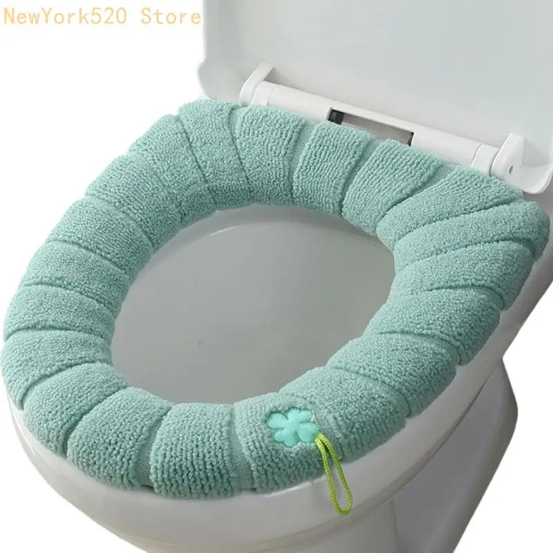 Soft Fiber Toilet Seat Cover with Handle – Machine Washable