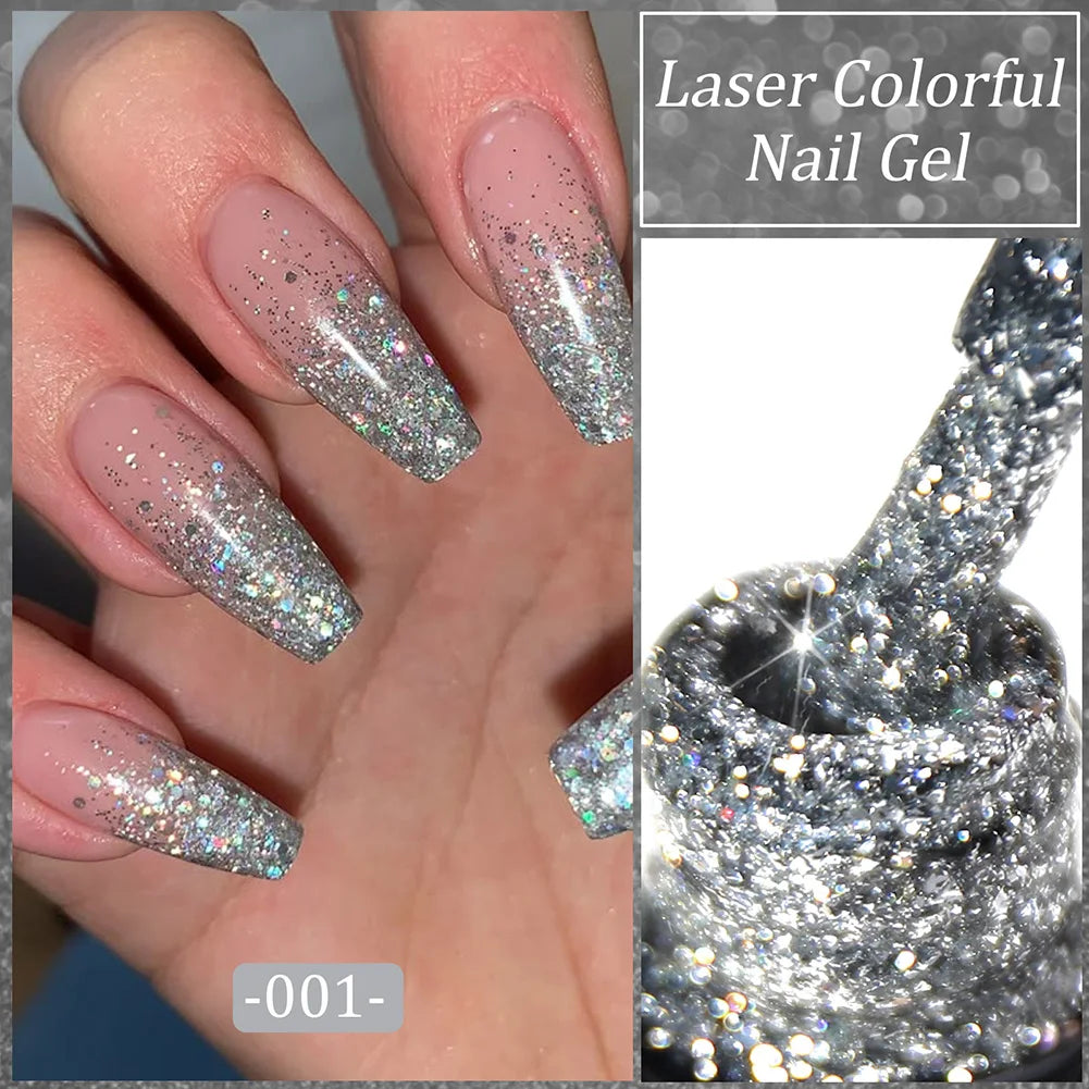 Glitter Gel Nail Polish Diamond Effect Soak Off UV – 7.5ml