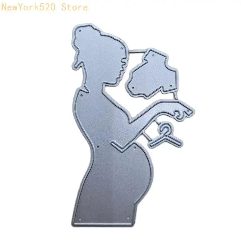 Pregnant Mom & Baby Jumpsuit Metal Cutting Die – Craft Stencil
